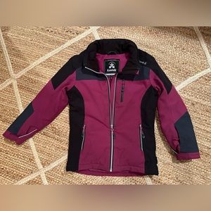 Kamik Girl's Liora Ski Jacket in Berry Black/Berry Noir Size 8